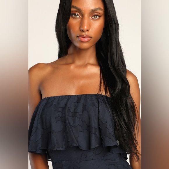 New Lulu’s Love You So Truly White Burnout Floral Strapless Midi Dress XS spring - Picture 3 of 10